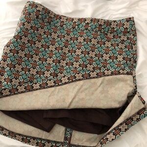 Lady Hagen women’s golf Skort with pockets teal brown cream tan